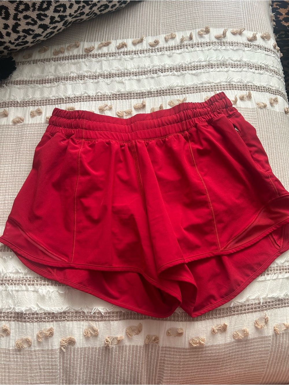 lululemon athletica Women's Red Running Shorts with Elastic Waist